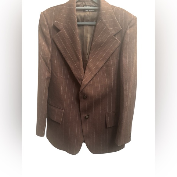 RARE 1970’s PARIS FRANCE PIERRE CARDIN BOUTIQUE Brown Pinstripe Men's Blazer VTG - Picture 6 of 17